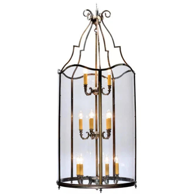 2nd Ave Lighting Sanctuary 30" Crystal Idalight Antique Brass Pendant Light