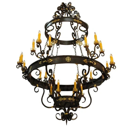 2nd Ave Lighting Santino 72" 24-Light E12 Base Gilded Tobacco Chandelier