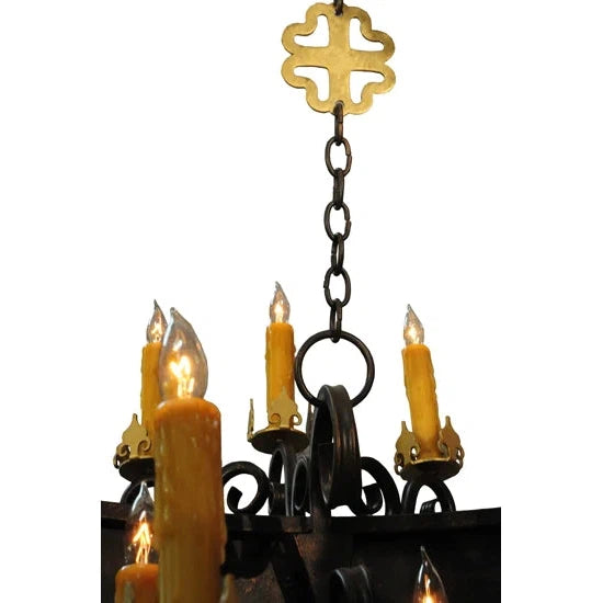 2nd Ave Lighting Santino 72" 24-Light E12 Base Gilded Tobacco Chandelier