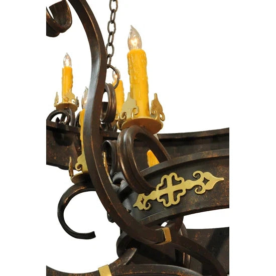 2nd Ave Lighting Santino 72" 24-Light E12 Base Gilded Tobacco Chandelier