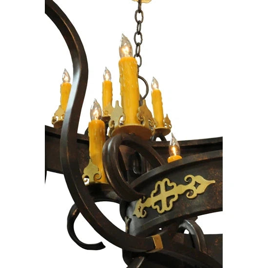 2nd Ave Lighting Santino 72" 24-Light E12 Base Gilded Tobacco Chandelier