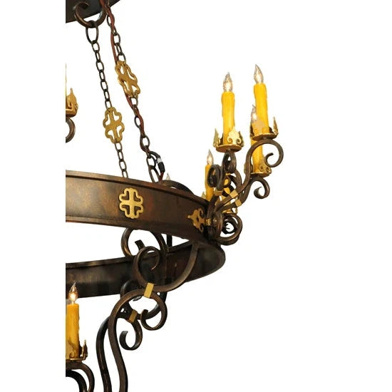 2nd Ave Lighting Santino 72" 24-Light E12 Base Gilded Tobacco Chandelier