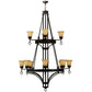 2nd Ave Lighting Savino 46" Wide 12 light Two Tier Chandelier in Gilded Tobacco Finish