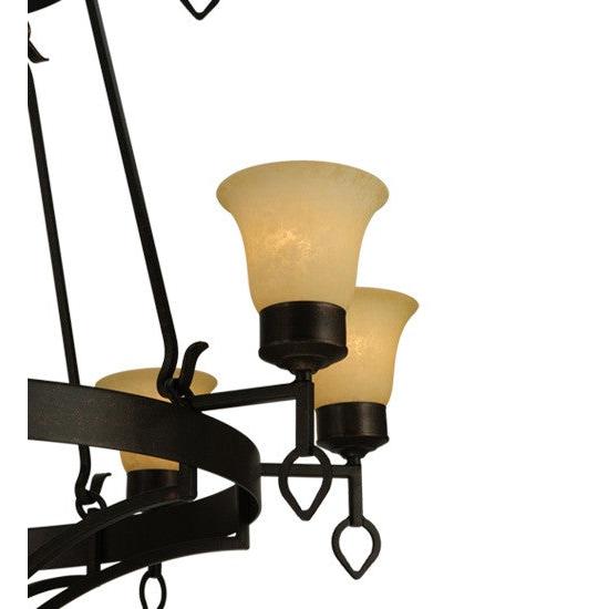 2nd Ave Lighting Savino 46" Wide 12 light Two Tier Chandelier in Gilded Tobacco Finish