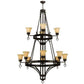 2nd Ave Lighting Savino 46" Wide 12 light Two Tier Chandelier in Gilded Tobacco Finish