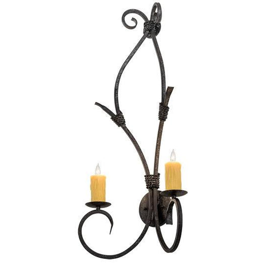 2nd Ave Lighting Sienna 16" Wide 2 LT Wall Sconce in Smoke Finish
