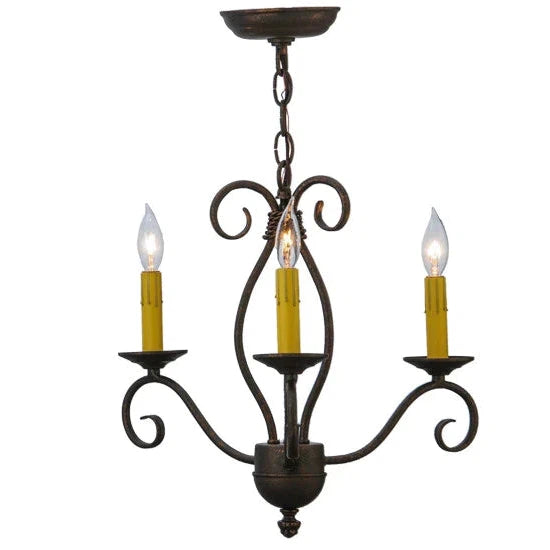 2nd Ave Lighting Sienna 18" 3-Light Gilded Tobacco Chandelier