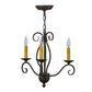 2nd Ave Lighting Sienna 18" 3-Light Gilded Tobacco Chandelier