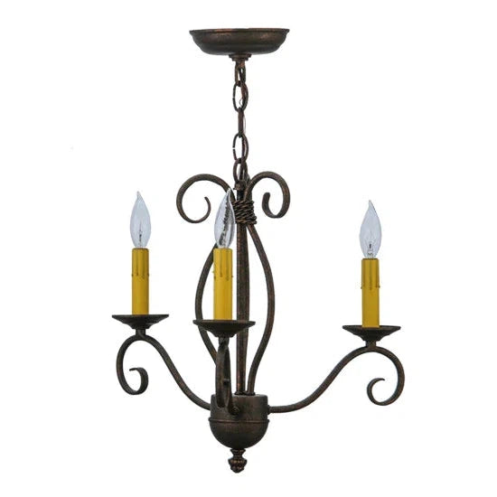 2nd Ave Lighting Sienna 18" 3-Light Gilded Tobacco Chandelier