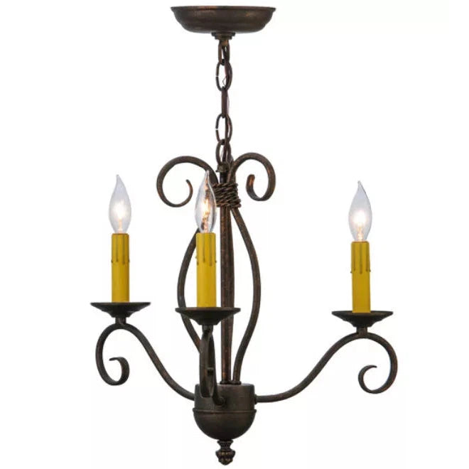 2nd Ave Lighting Sienna 18" 3-Light Gilded Tobacco Chandelier