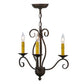 2nd Ave Lighting Sienna 18" 3-Light Gilded Tobacco Chandelier