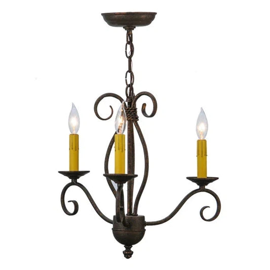 2nd Ave Lighting Sienna 18" 3-Light Gilded Tobacco Chandelier