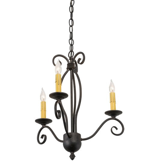 2nd Ave Lighting Sienna 18" Wide 3 LT Chandelier in Chestnut Finish
