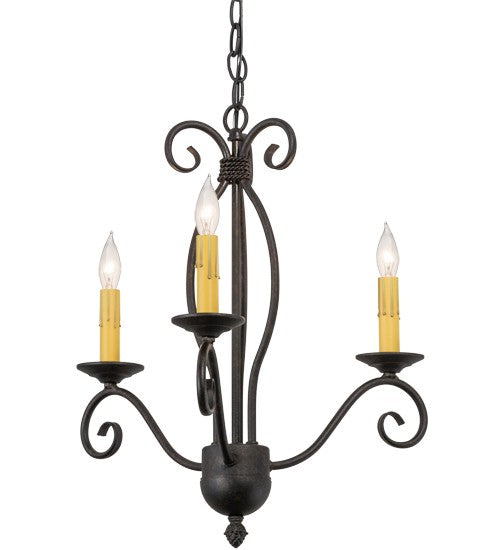 2nd Ave Lighting Sienna 18" Wide 3 LT Chandelier in Chestnut Finish