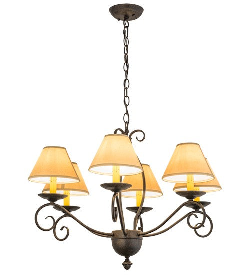 2nd Ave Lighting Sienna 30" Wide 6 LT Chandelier in Chestnut Finish