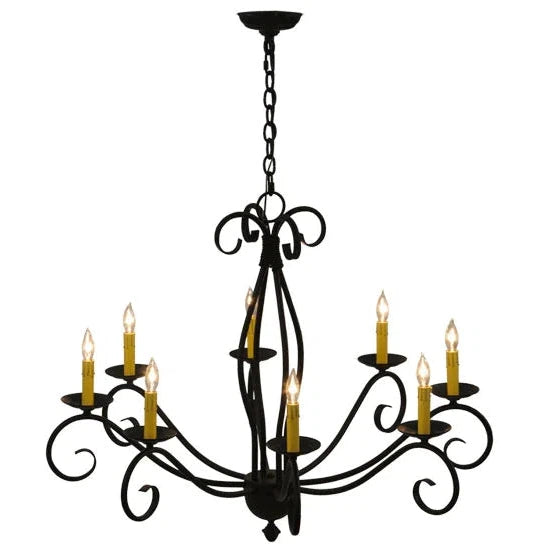 2nd Ave Lighting Sienna 36" 8-Light E12 Base Blackwash Chandelier