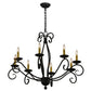 2nd Ave Lighting Sienna 36" 8-Light E12 Base Blackwash Chandelier