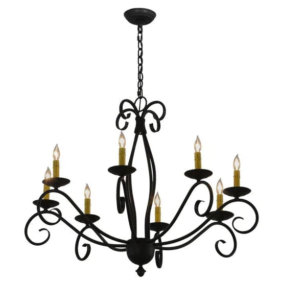 2nd Ave Lighting Sienna 36" 8-Light E12 Base Blackwash Chandelier