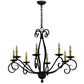 2nd Ave Lighting Sienna 36" 8-Light E12 Base Blackwash Chandelier