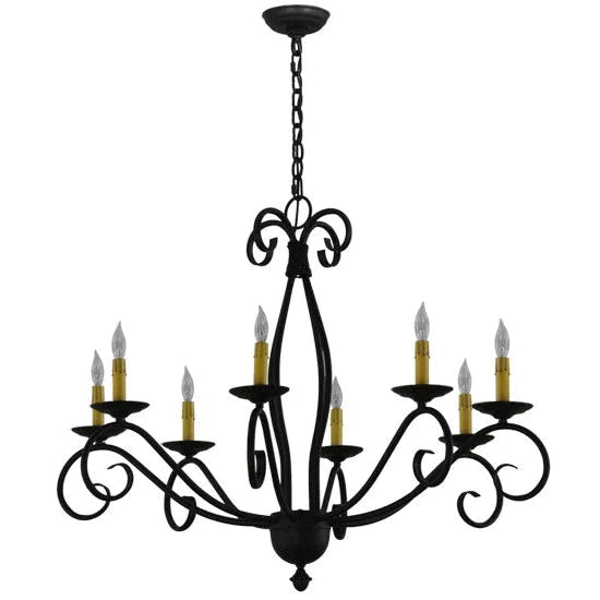 2nd Ave Lighting Sienna 36" 8-Light E12 Base Blackwash Chandelier