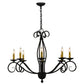 2nd Ave Lighting Sienna 36" 8-Light E12 Base Blackwash Chandelier