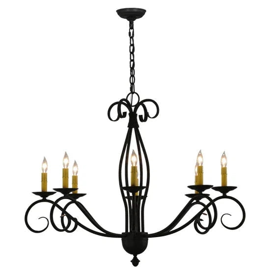 2nd Ave Lighting Sienna 36" 8-Light E12 Base Blackwash Chandelier
