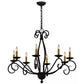 2nd Ave Lighting Sienna 36" 8-Light E12 Base Blackwash Chandelier