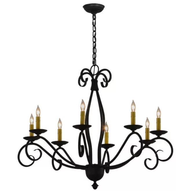 2nd Ave Lighting Sienna 36" 8-Light E12 Base Blackwash Chandelier