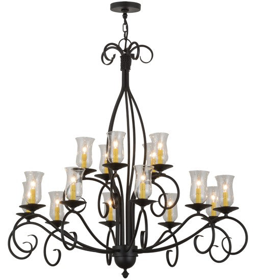 2nd Ave Lighting Sienna 48" Wide 15 LT Two Tier Chandelier in Textured Black