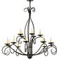 2nd Ave Lighting Sienna 48" Wide Two Tier 15 LT Chandelier in Timeless Bronze Finish