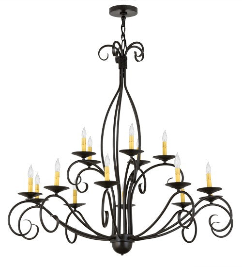 2nd Ave Lighting Sienna 48" Wide Two Tier 15 LT Chandelier in Timeless Bronze Finish