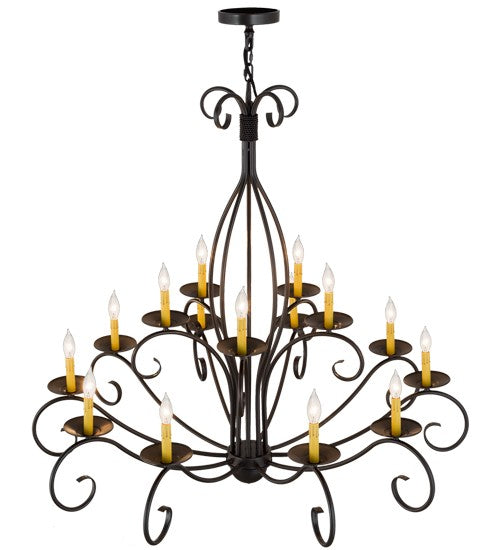 2nd Ave Lighting Sienna 48" Wide Two Tier 15 LT Chandelier in Timeless Bronze Finish