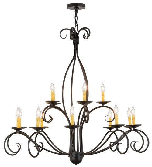 2nd Ave Lighting Sienna 48" Wide Two Tier 15 LT Chandelier in Timeless Bronze Finish
