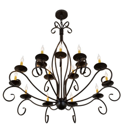2nd Ave Lighting Sienna 48" Wide Two Tier 15 LT Chandelier in Timeless Bronze Finish