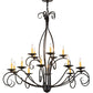 2nd Ave Lighting Sienna 48" Wide Two Tier 15 LT Chandelier in Timeless Bronze Finish