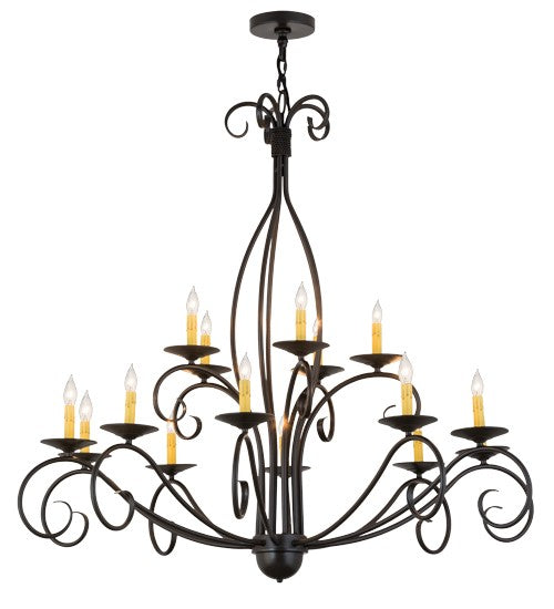 2nd Ave Lighting Sienna 48" Wide Two Tier 15 LT Chandelier in Timeless Bronze Finish
