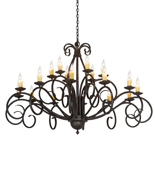 2nd Ave Lighting Sienna 60" Wide Two Tier 18 LT Chandelier in Coffee Bean Finish