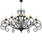 2nd Ave Lighting Sienna 72" Wide 18 Light Chandelier in Satin Black Wrought Iron Finish