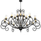 2nd Ave Lighting Sienna 72" Wide 18 Light Chandelier in Satin Black Wrought Iron Finish