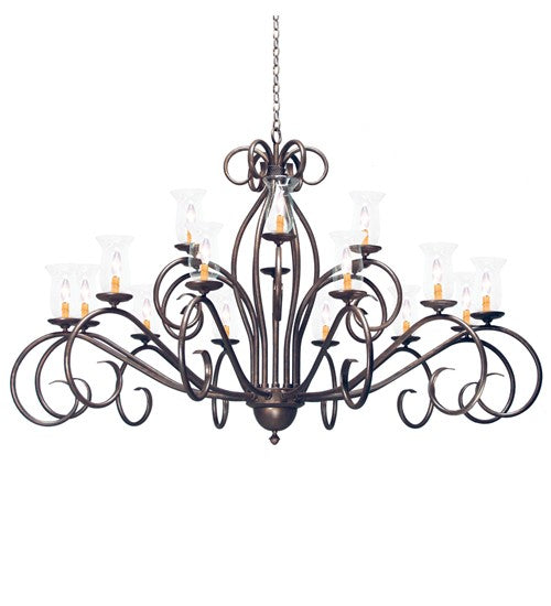 2nd Ave Lighting Sienna 72" Wide Two Tier 18 Light Chandelier in Gilded Tobacco Finish