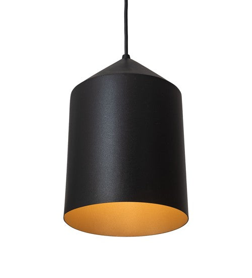 2nd Ave Lighting Silo 9" Wide Pendant With Textured Black and Metallic Champaign Finish