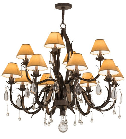 2nd Ave Lighting Slenderleaf 42" Wide 12 Light Chandelier in Copper Rust Finish