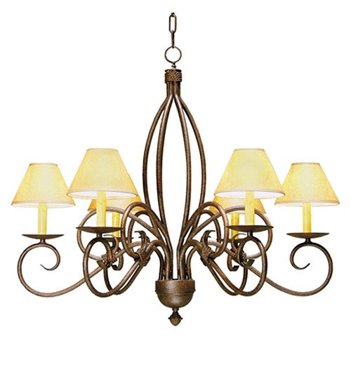 2nd Ave Lighting Squire 28" Wide 6 Light Chandelier in Cajun Spice Finish