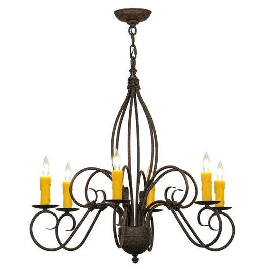 2nd Ave Lighting Squire 28" Wide 6 Light Chandelier in Coffee Bean Finish