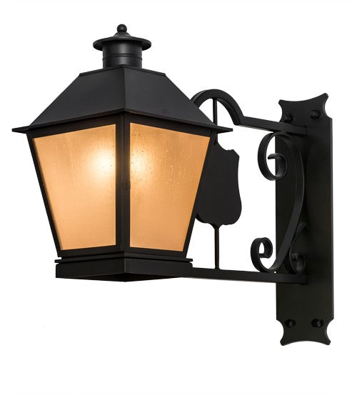 2nd Ave Lighting Stafford 12" Lantern Wall Sconce in Blackwash Finish