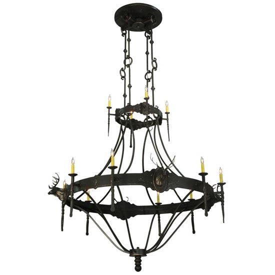 2nd Ave Lighting Stag 66.5" 12 LT Two Tier Chandelier