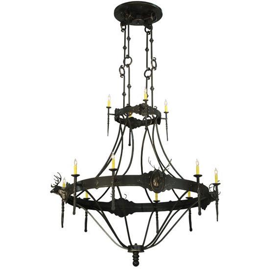2nd Ave Lighting Stag 66.5" 12 LT Two Tier Chandelier