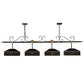 2nd Ave Lighting Stefano 78" Long 4 LT Island Pendant in Blackwash With Gold Accents