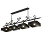 2nd Ave Lighting Stefano 78” Long 4 LT Island Pendant in Blackwash With Gold Accents