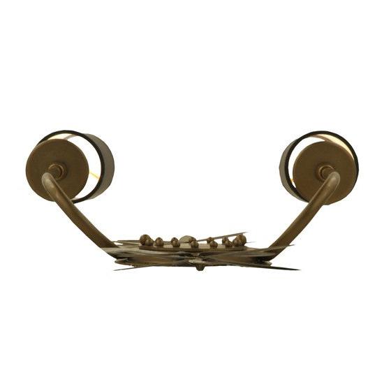2nd Ave Lighting Sunflower 11" 2 LT Wall Sconce in Gold Metallic Finish